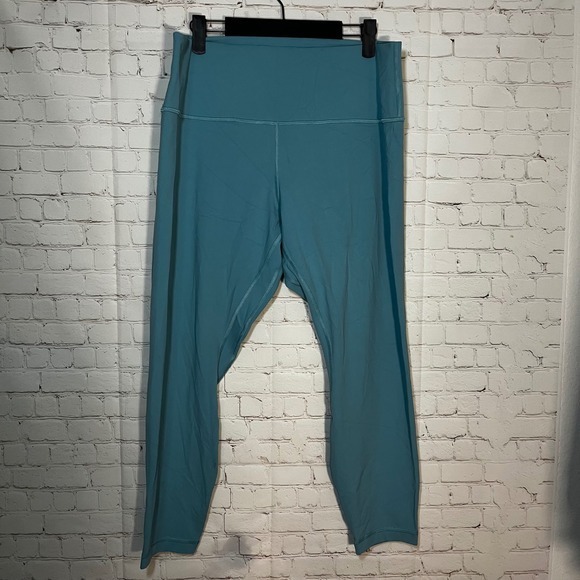Lululemon Align High-Rise Pant Cropped Desert Teal Nulu Yoga Leggings Size 18 - Picture 3 of 5